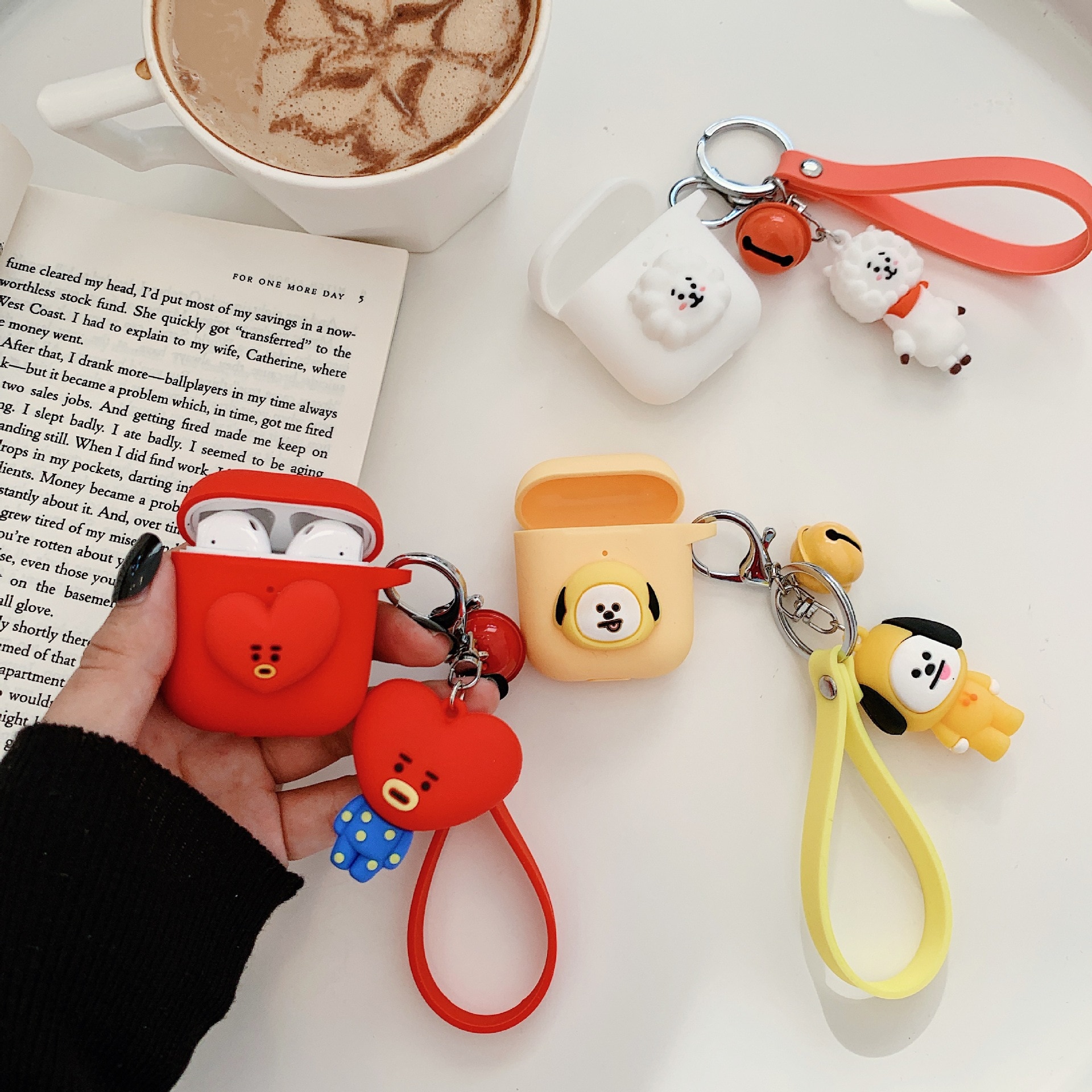 for AirPods pro/2/1 cover Cartoon cute Airpod earphone Accessorries Air Pods Protwctor with Key Chain for apple airpodspro cases