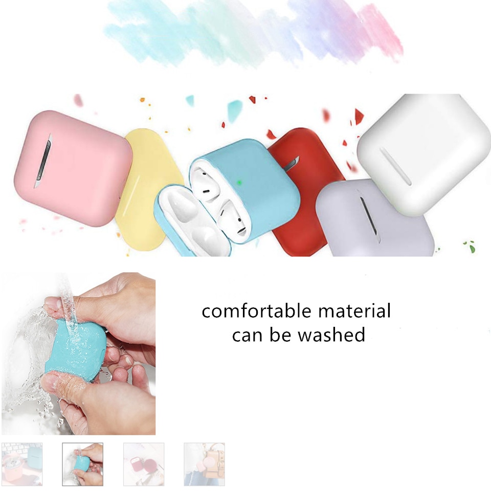 Soft Case for Airpods 2 aipods Cute girl Silicone protector airpods 2 Air pods Cover earpods Accessories Keychain Airpods 2 case