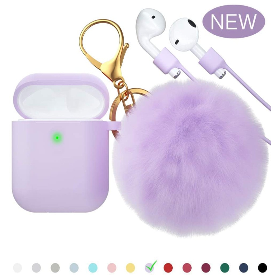 Soft Case for Airpods 2 aipods Cute girl Silicone protector airpods 2 Air pods Cover earpods Accessories Keychain Airpods 2 case