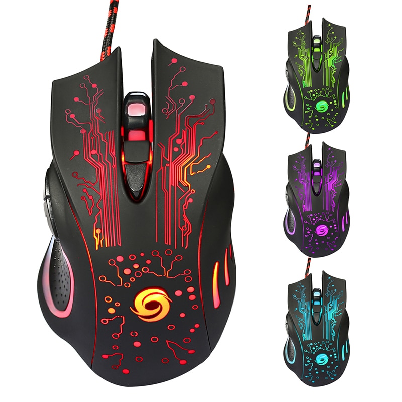 USB Wired Gaming Mouse 5500DPI Adjustable 7 Buttons LED Backlit Professional Gamer Mice Ergonomic Computer Mouse for PC Laptop