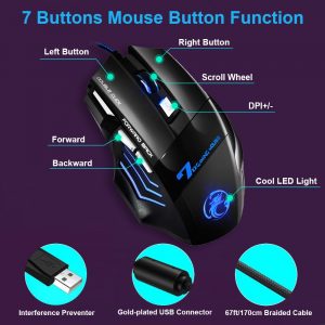 T7 Wired Gaming Mouse 5500 DPI USB Connector