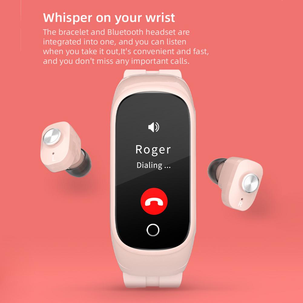 N8 Smart Watch 2 In1 Multifunctional Wireless TWS Bluetooth Earphone Bracelet Fitness Tracker Wristband Headset For Men Women