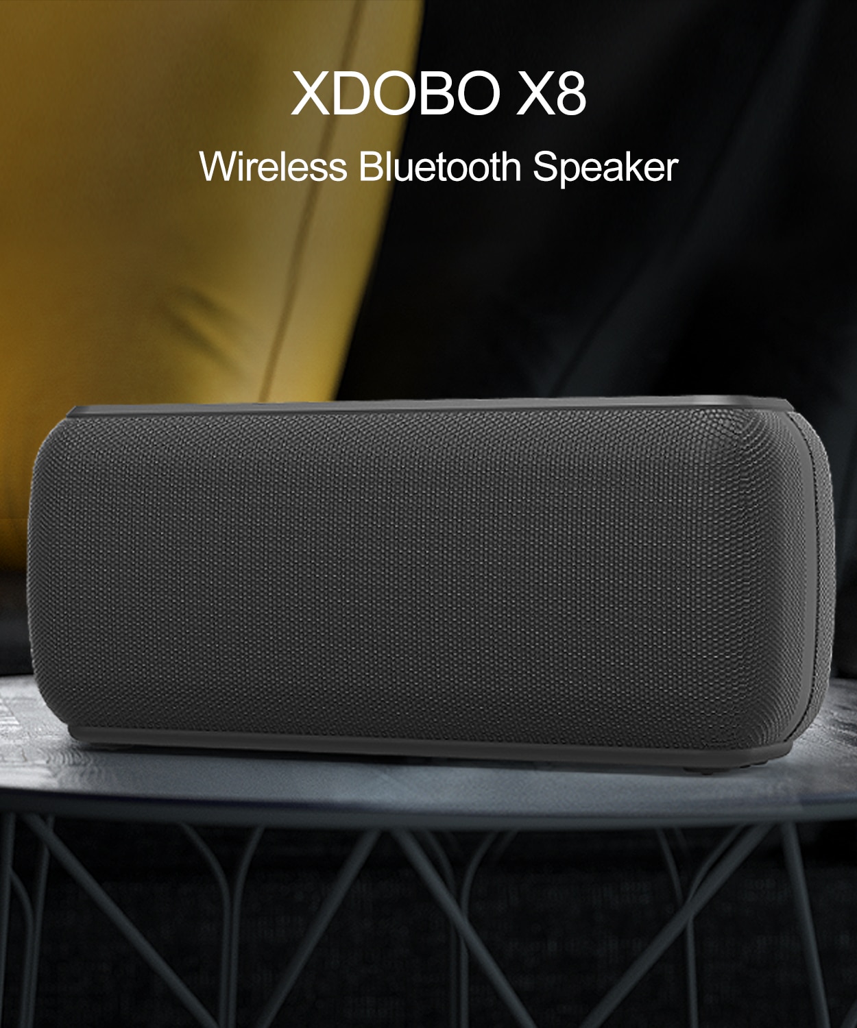 XDOBO X8 60W Portable Bluetooth Speakers Bass with Subwoofer Wireless IPX5 Waterproof TWS 15h Playing Time Voice Assistant Extra