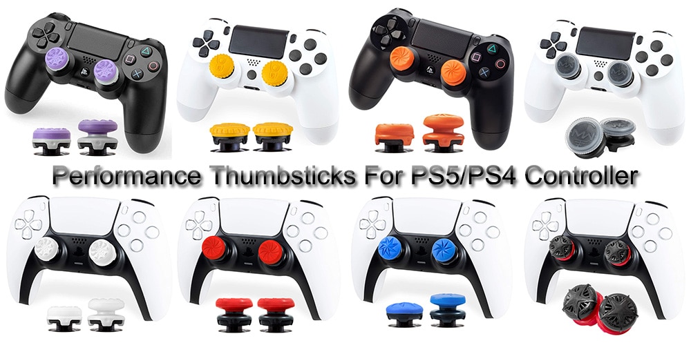 2Pcs Hand Grip Extenders Caps for PS4 Controller PS5 Performance Thumb Grips For Playstation 4 Game Accessories